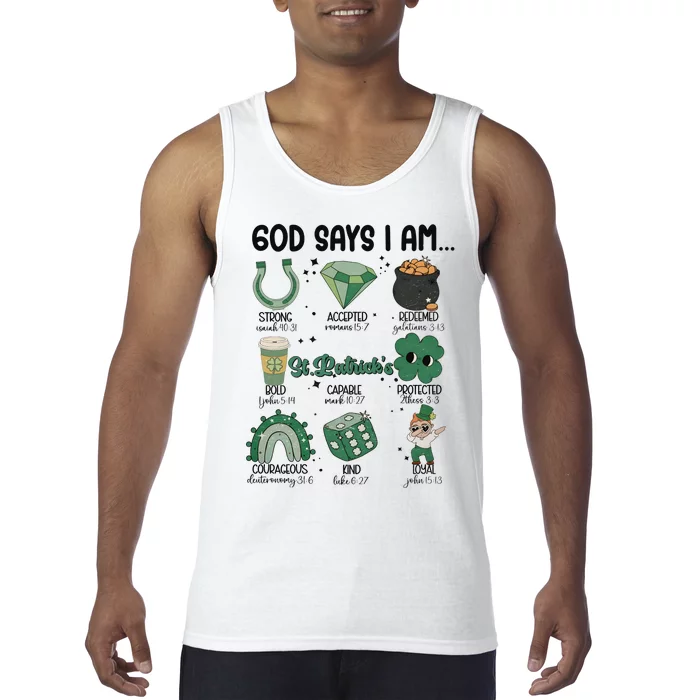 God Says I Am Retro St PatrickS Day Tank Top