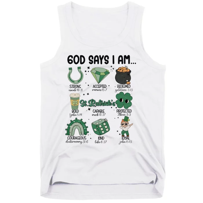 God Says I Am Retro St PatrickS Day Tank Top