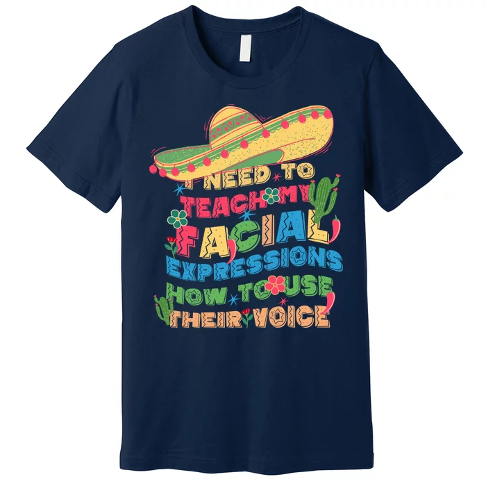 Groovy Sarcastic I Need To Teach My Facial Expressions How To Use Their Voice Premium T-Shirt