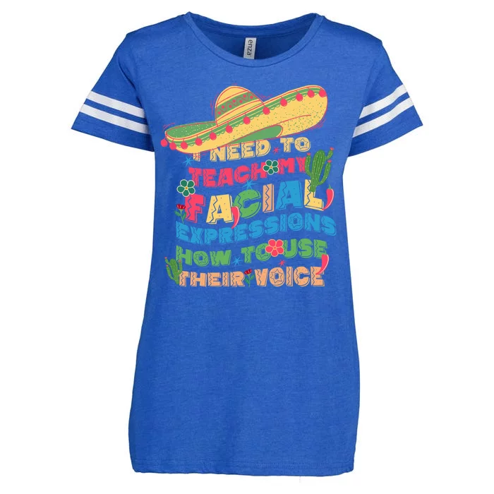 Groovy Sarcastic I Need To Teach My Facial Expressions How To Use Their Voice Enza Ladies Jersey Football T-Shirt