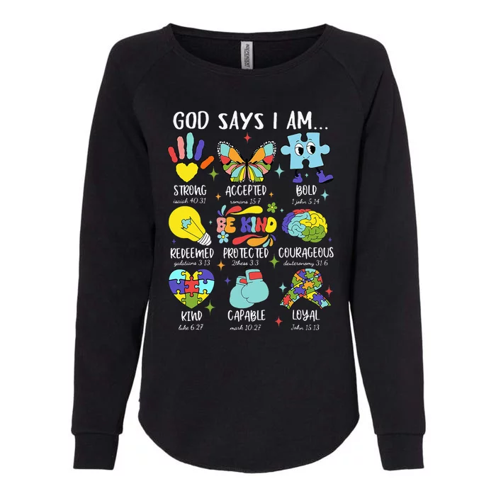 God Says I Am Be Kind Autism Awareness Sped Womens California Wash Sweatshirt