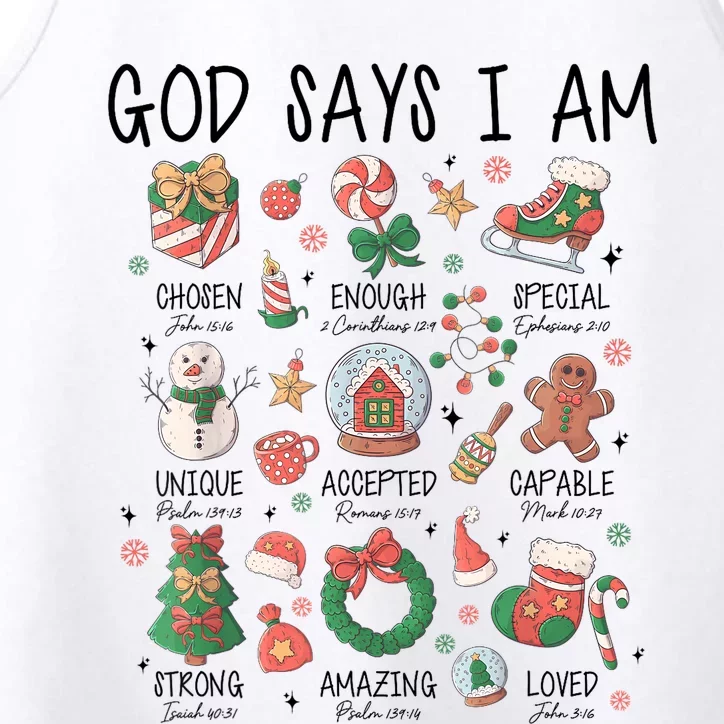 God Says I Am Cute Christmas Xmas Christian Performance Tank