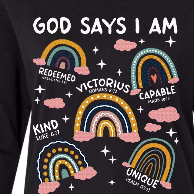 God Says I Am Rainbow Lover Girl Christian Womens Cotton Relaxed Long Sleeve T-Shirt