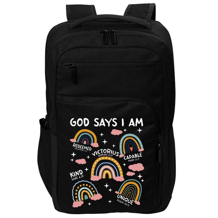 God Says I Am Rainbow Lover Girl Christian Impact Tech Backpack