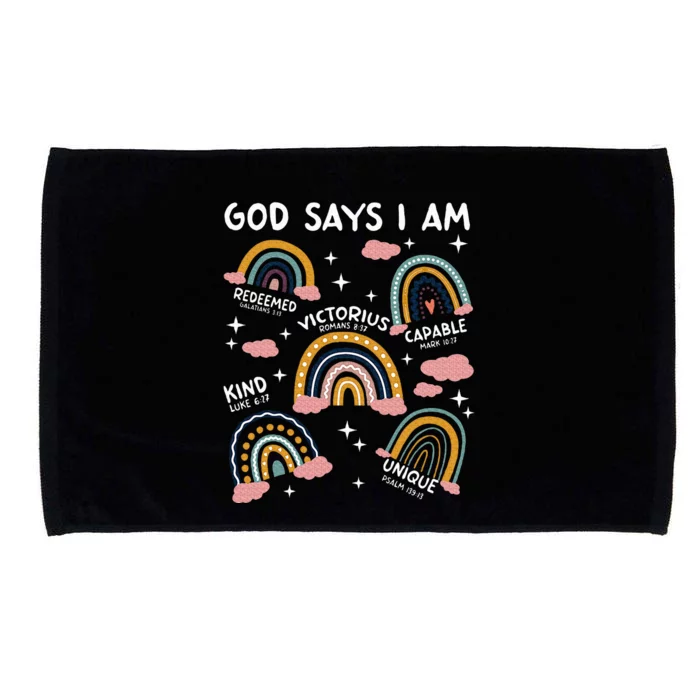 God Says I Am Rainbow Lover Girl Christian Microfiber Hand Towel