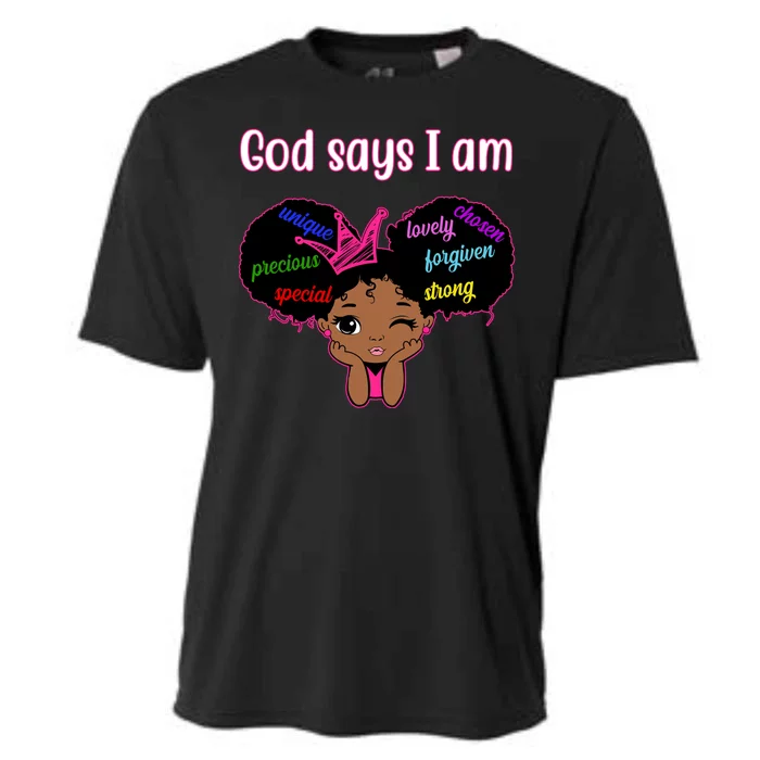 God Say I Am Black Female Cooling Performance Crew T-Shirt