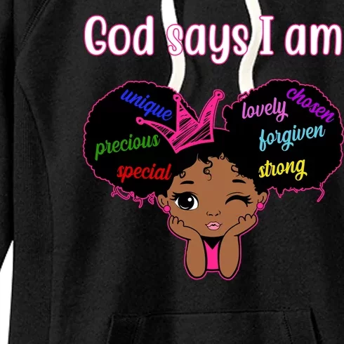 God Say I Am Black Female Women's Fleece Hoodie