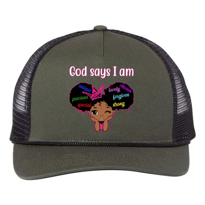 God Say I Am Black Female Retro Rope Trucker Hat Cap