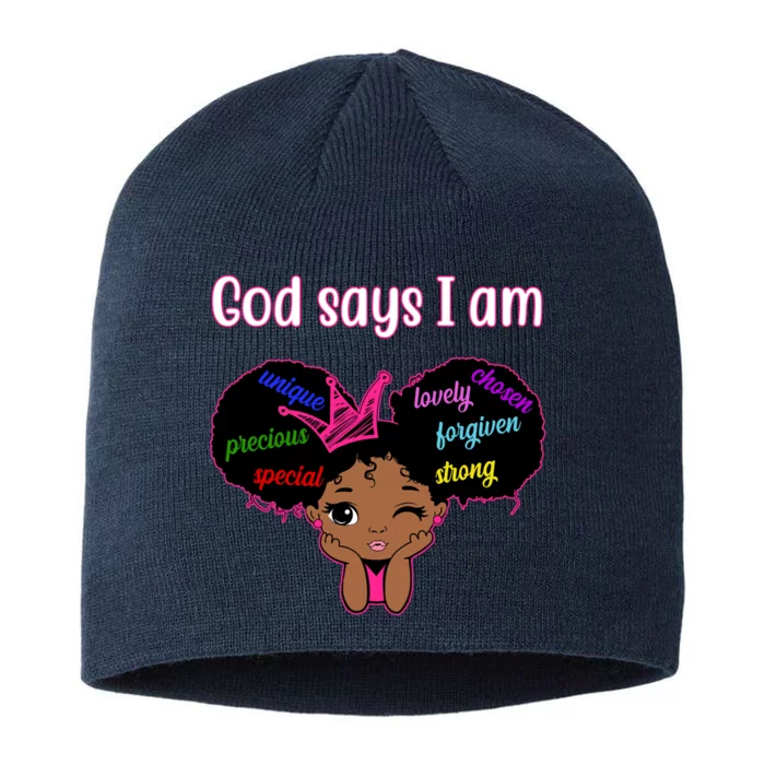 God Say I Am Black Female 8 1/2in Sustainable Knit Beanie