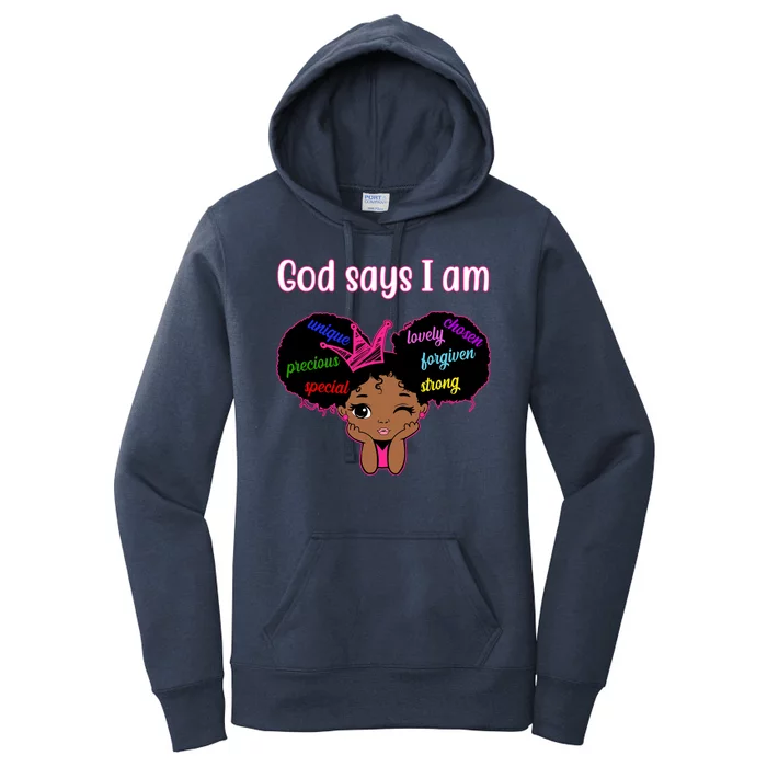 God Say I Am Black Female Women's Pullover Hoodie