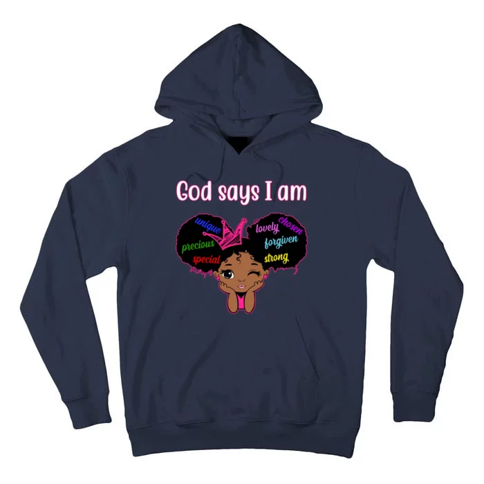 God Say I Am Black Female Tall Hoodie