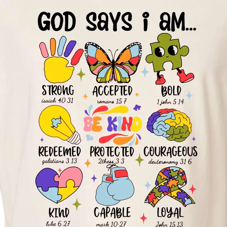 God Says I Am.. Christian Inspiration Retro Natural Infant Garment-Dyed Women's Muscle Tee