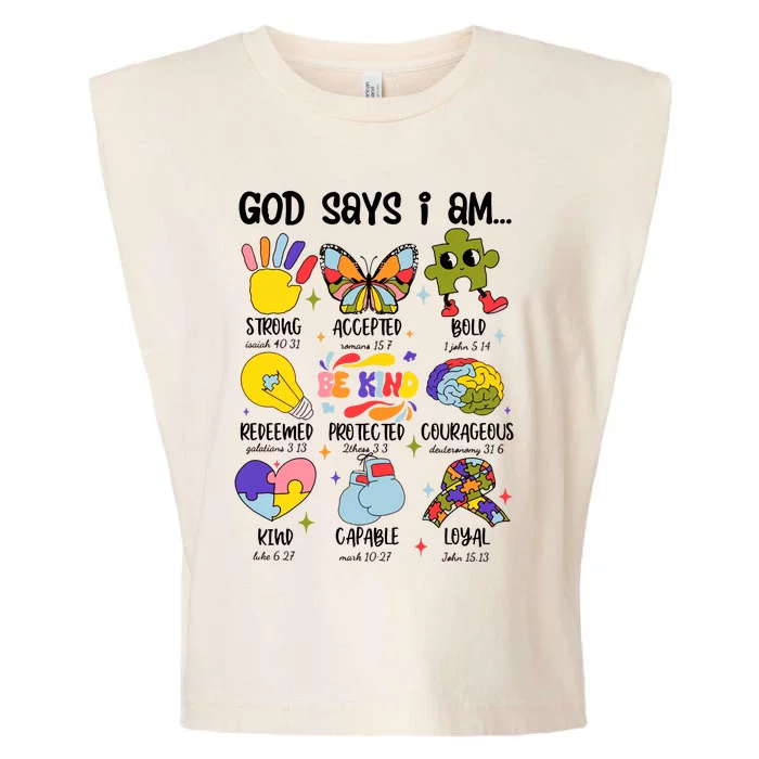 God Says I Am.. Christian Inspiration Retro Natural Infant Garment-Dyed Women's Muscle Tee