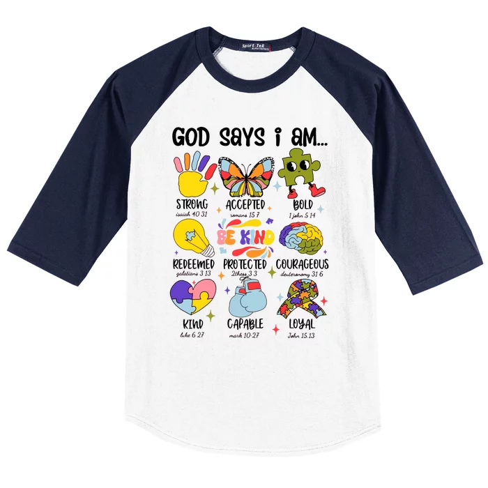 God Says I Am.. Christian Inspiration Retro Natural Infant Baseball Sleeve Shirt