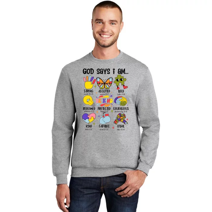 God Says I Am.. Christian Inspiration Retro Natural Infant Tall Sweatshirt