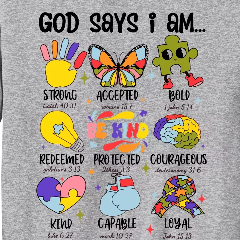 God Says I Am.. Christian Inspiration Retro Natural Infant Tall Sweatshirt