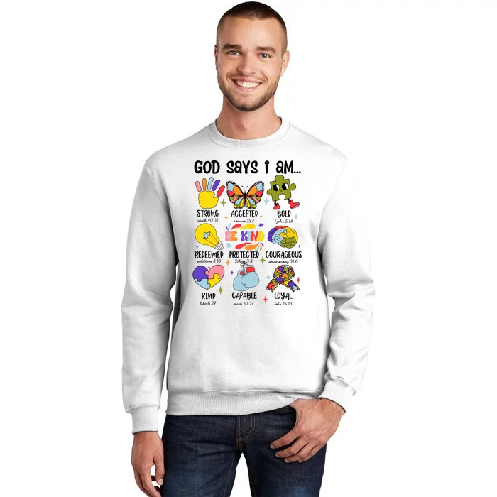 God Says I Am.. Christian Inspiration Retro Natural Infant Sweatshirt