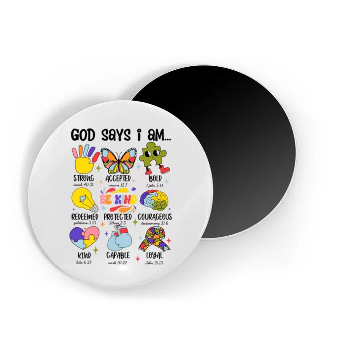 God Says I Am.. Christian Inspiration Retro Natural Infant Magnet