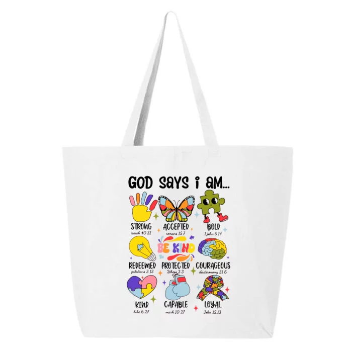 God Says I Am.. Christian Inspiration Retro Natural Infant 25L Jumbo Tote