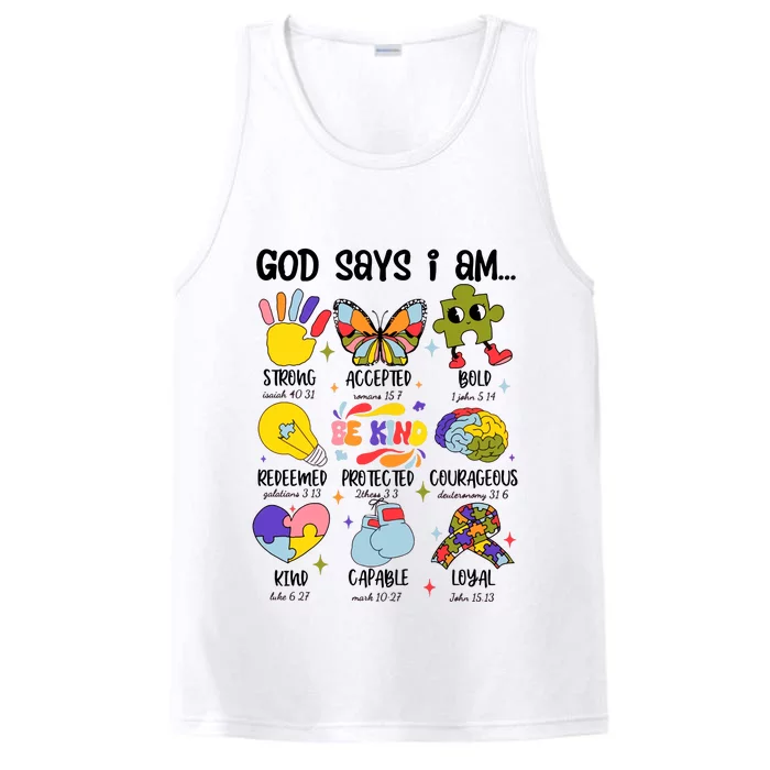 God Says I Am.. Christian Inspiration Retro Natural Infant Performance Tank