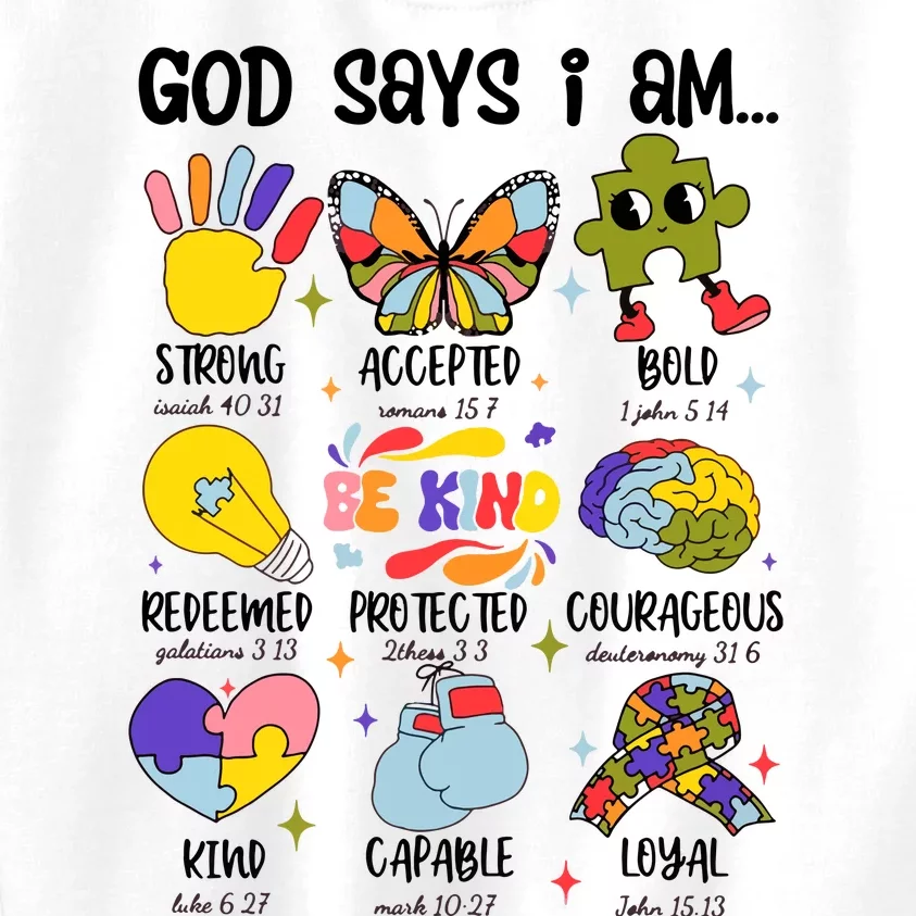 God Says I Am.. Christian Inspiration Retro Natural Infant Kids Sweatshirt