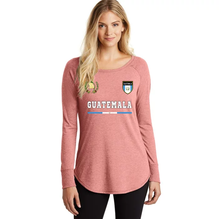 Guatemala Sportsoccer Jersey Flag Football Women's Perfect Tri Tunic Long Sleeve Shirt