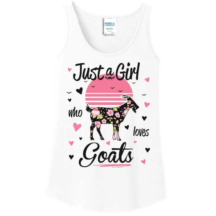 Goat Shirts Just A Girl Who Loves Goats Ladies Essential Tank