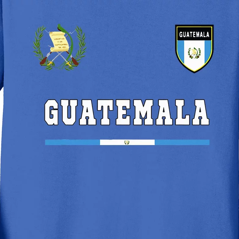 Guatemala Sportsoccer Jersey Flag Football Kids Long Sleeve Shirt