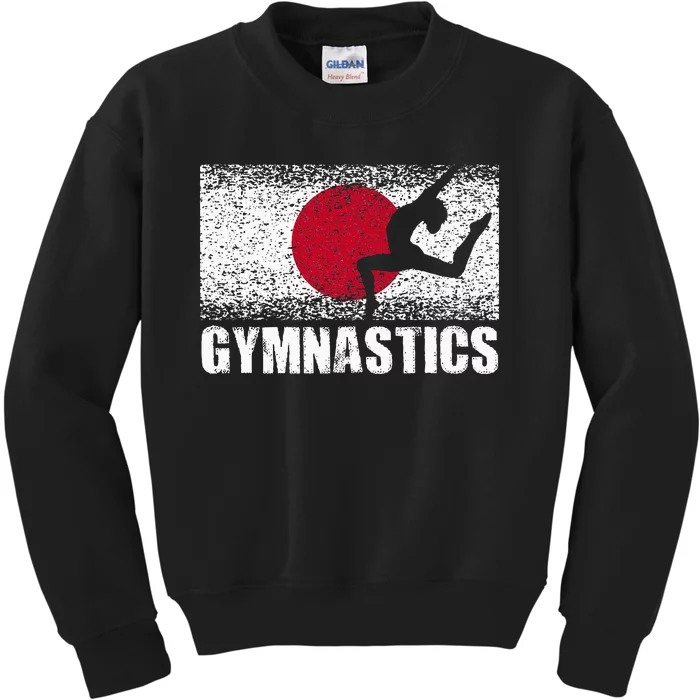 Gymnastics Sport Japan Flag Japanese Acrobatic Gymnast Kids Sweatshirt