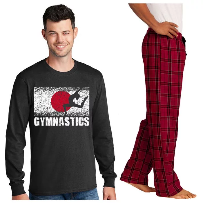 Gymnastics Sport Japan Flag Japanese Acrobatic Gymnast Long Sleeve Pajama Set