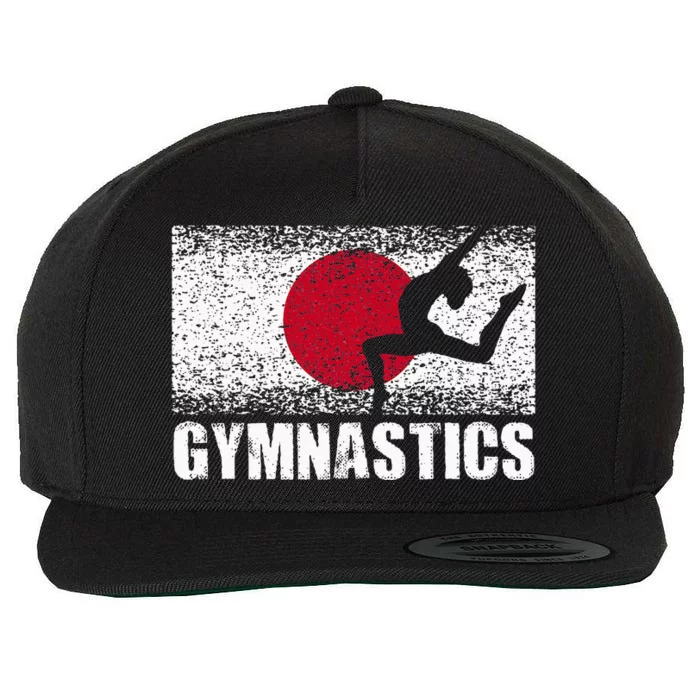 Gymnastics Sport Japan Flag Japanese Acrobatic Gymnast Wool Snapback Cap