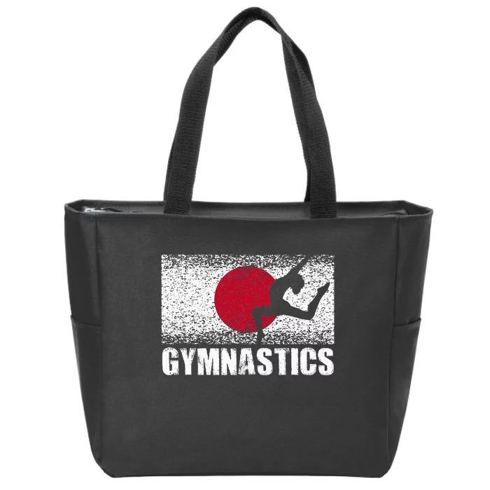 Gymnastics Sport Japan Flag Japanese Acrobatic Gymnast Zip Tote Bag