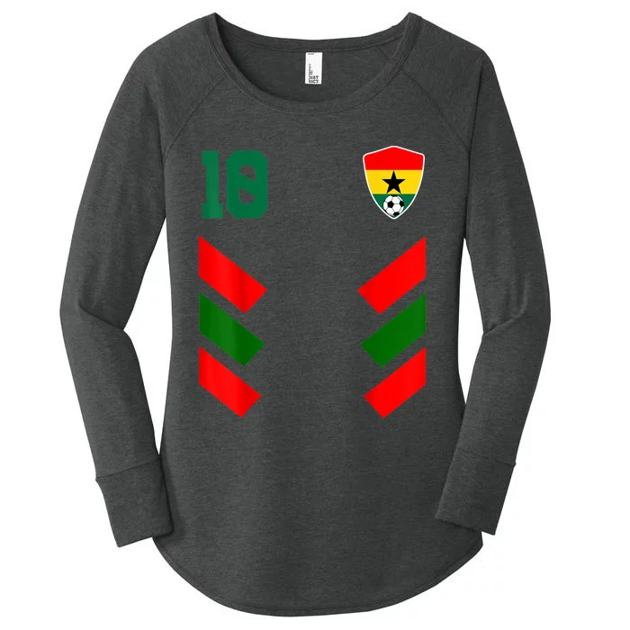 Ghana Soccer Jersey Ghanaian Football Shirt Flag Women's Perfect Tri Tunic Long Sleeve Shirt