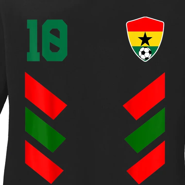 Ghana Soccer Jersey Ghanaian Football Shirt Flag Ladies Long Sleeve Shirt