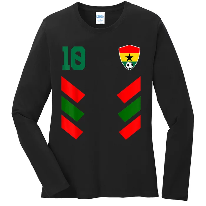 Ghana Soccer Jersey Ghanaian Football Shirt Flag Ladies Long Sleeve Shirt