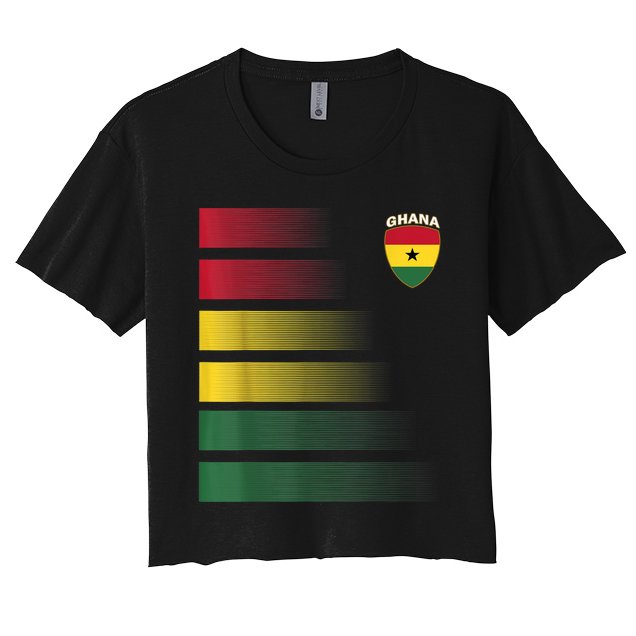 Ghanian Soccer Jersey Ghana Football Ghana Flag Women's Crop Top Tee