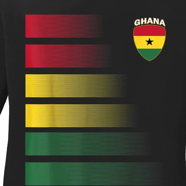 Ghanian Soccer Jersey Ghana Football Ghana Flag Ladies Long Sleeve Shirt