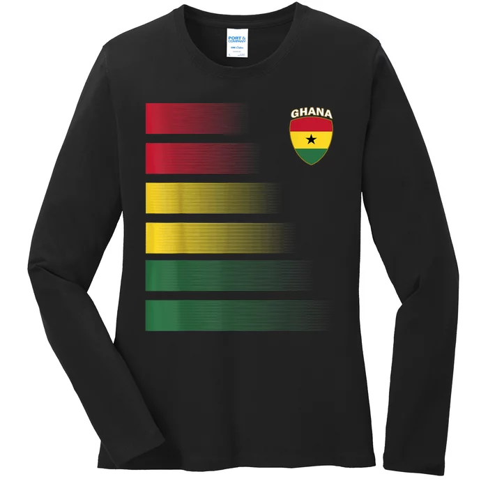 Ghanian Soccer Jersey Ghana Football Ghana Flag Ladies Long Sleeve Shirt