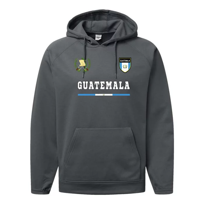 Guatemala Sportsoccer Jersey Flag Football Performance Fleece Hoodie