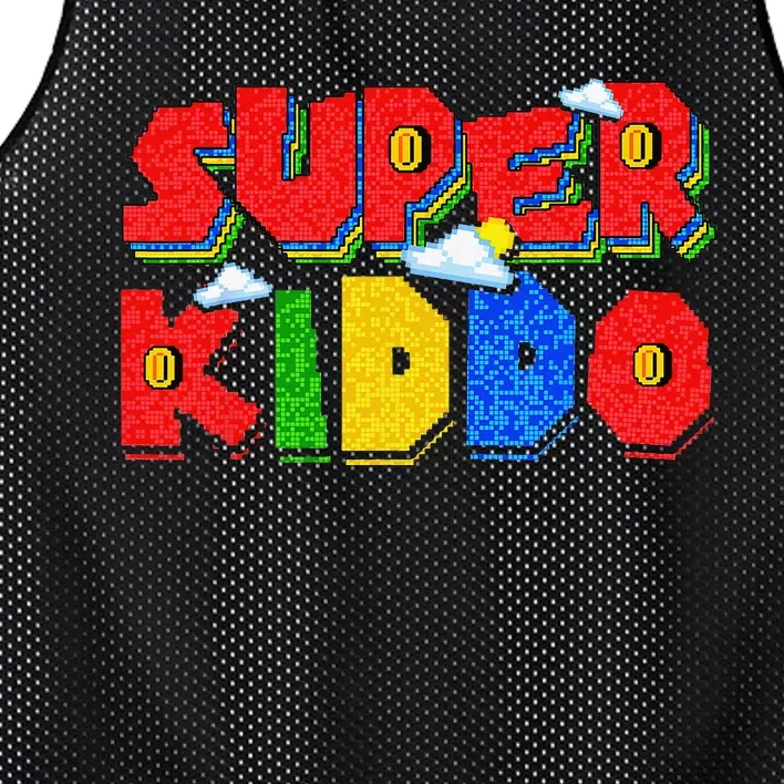 Gamer Super Kiddo Funny Gamer Outfits Funny Gift For Kiddo Mesh Reversible Basketball Jersey Tank