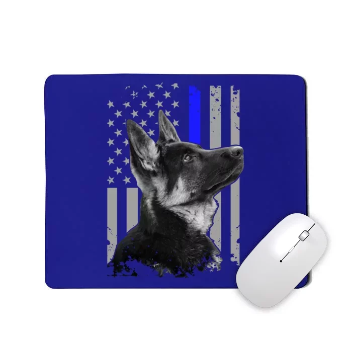 Ger Shepherd K9 Unit Thin Blue Line Flag Police Gift Mousepad