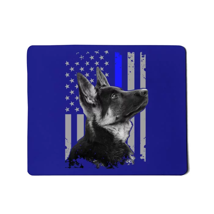 Ger Shepherd K9 Unit Thin Blue Line Flag Police Gift Mousepad