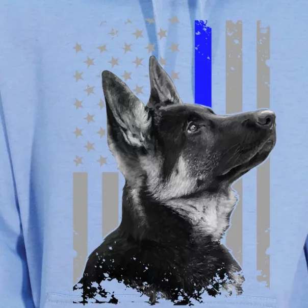 Ger Shepherd K9 Unit Thin Blue Line Flag Police Gift Unisex Surf Hoodie