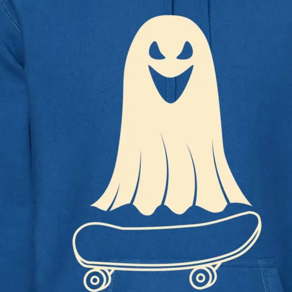 Ghost Skateboard Lazy Halloween Costume Funny Skateboarding Meaningful Gift Premium Hoodie