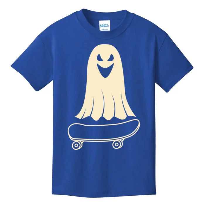 Ghost Skateboard Lazy Halloween Costume Funny Skateboarding Meaningful Gift Kids T-Shirt