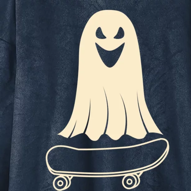 Ghost Skateboard Lazy Halloween Costume Funny Skateboarding Meaningful Gift Hooded Wearable Blanket