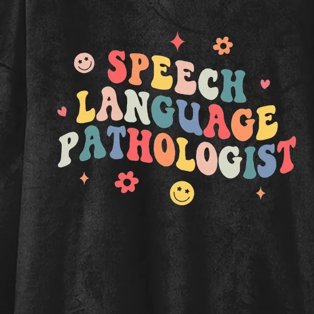 Groovy Speech Language Pathologist SLP Your Words Matters Hooded Wearable Blanket