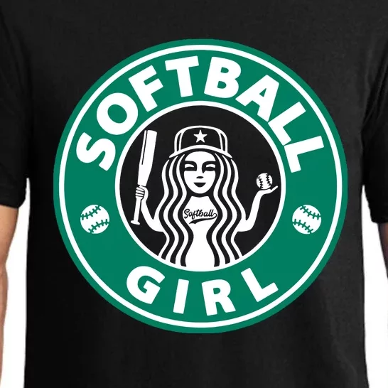 Girl Softball Logo For Teen Players Or Mom Great Team Pajama Set