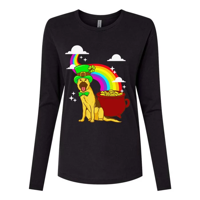 German Shepherd Leprechaun! Funny St Paddy's Day Womens Cotton Relaxed Long Sleeve T-Shirt