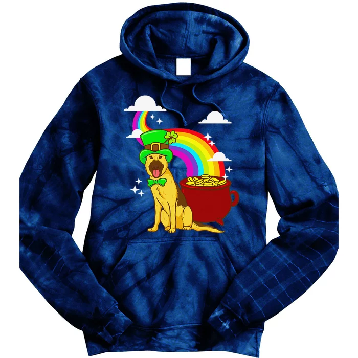 German Shepherd Leprechaun! Funny St Paddy's Day Tie Dye Hoodie